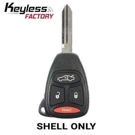 Keyless Factory KeylessFactory: Chrysler / Jeep / Dodge 2004 2012 / 4-Button Remote Head Key Shell/KOBDT04A RHS-CHY-1346